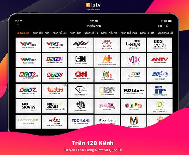 Hàng trăm kênh truyền hình đặc sắc trong và ngoài nước