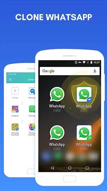 Clone App cho Android nhân bản WhatsApp