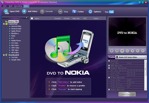 Clone2Go DVD to Nokia Converter