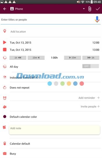 Dễ dàng thêm sự kiện với CloudCal for Android