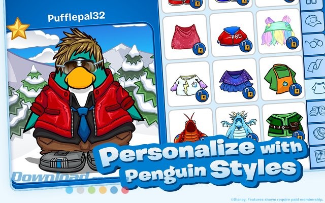 Tùy biến trang phục cho chim cánh cụt trong game Club Penguin