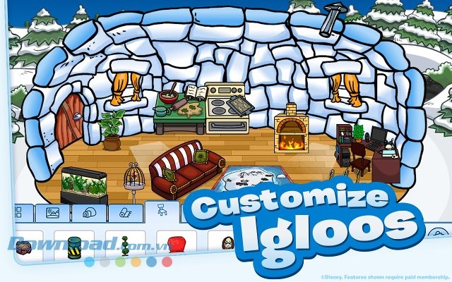 Lều tuyết trong game Club Penguin