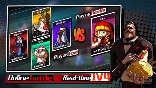 Trong Cluck Night, bạn có thể đảm nhận vai trò của một con gà hoặc chủ trang trại