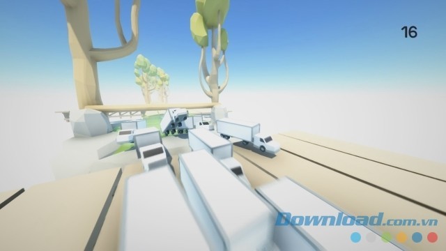 Cố gắng di chuyển được càng xa càng tốt trong game hành động Clustertruck