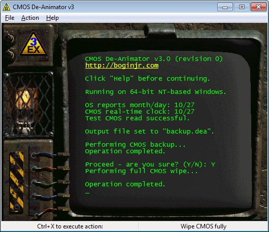 Giao diện của CMOS De-Animator v3