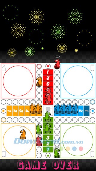 Giao diện chơi game Cờ Cá ngựa khi bị thua