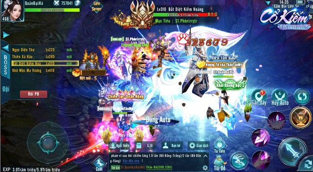 Giao diện chiến đấu trong game Cổ Kiếm Tình Duyên