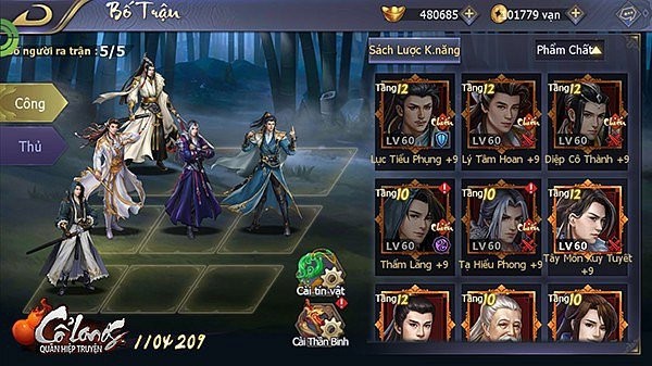 Sắp xếp trận hình trong Cổ Long Quần Hiệp Truyện