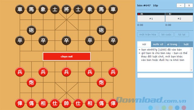 Giao diện chính của Cờ tướng Online.
