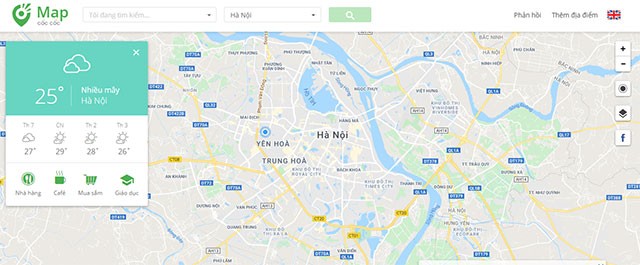 Tìm kiếm nhà hàng, địa điểm vui chơi giải trí, cây ATM... nhanh chóng