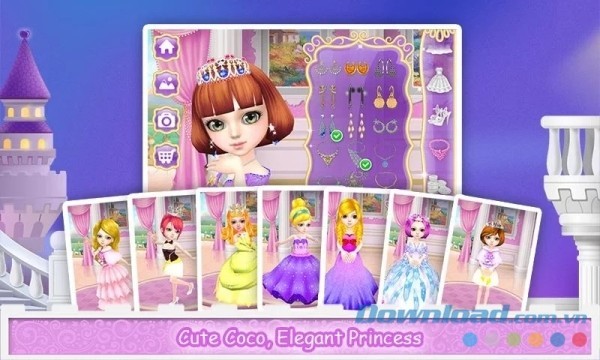Coco Princess cho Android thiết kế công chúa dễ thương và thanh lịch