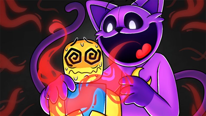 Game Roblox click chuột, chạy trốn khỏi quái vật mèo CatNap - CatNap Race