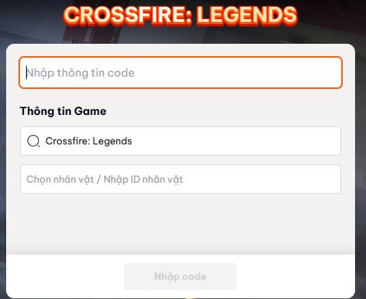 Hướng dẫn nhập code Crossfire: Legends đổi quà