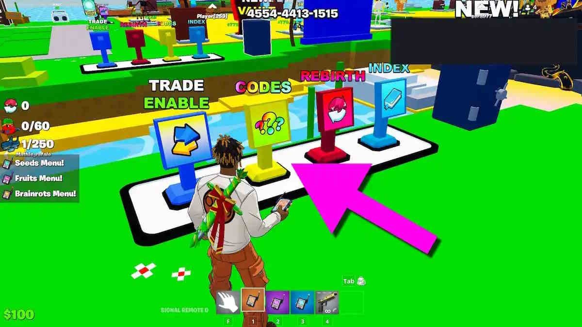 Đổi code Fortnite Fruits vs Brainrots