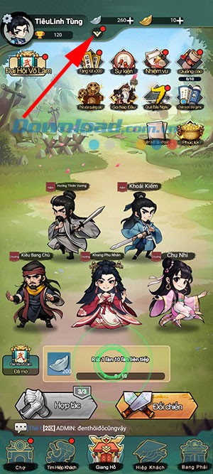 Hướng dẫn nhập code game Đại Võ Lâm