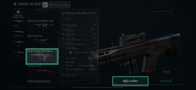 Chọn ĐIỀU CHỈNH