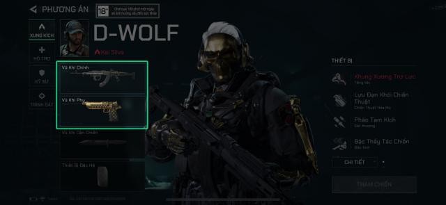 Chọn vũ khí cần nhập