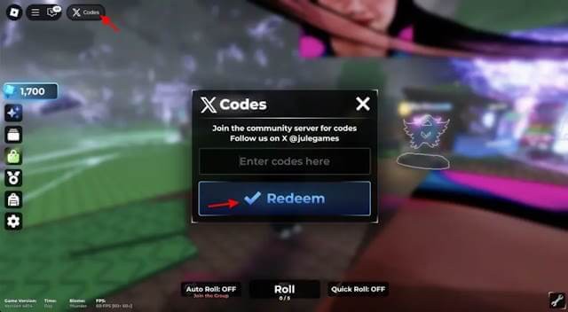 Hướng dẫn nhập code game Jule’s RNG trong Roblox