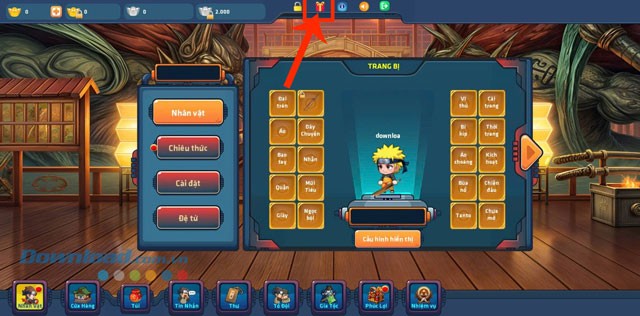 Ấn vào biểu tượng hộp quà