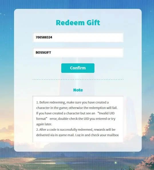 Cách nhập mã quà tặng Stella Sora