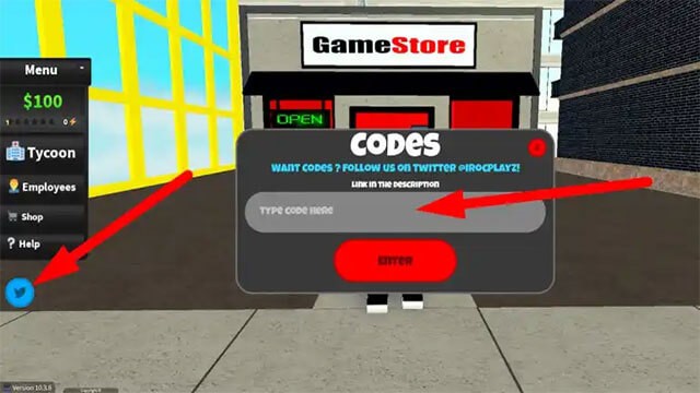 Hướng dẫn nhập code Game Store Tycoon