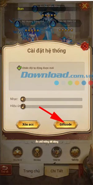 Chọn Giftcodes