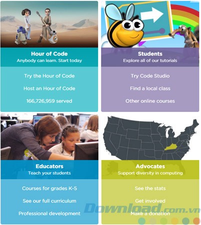 Các khóa học của Code.org