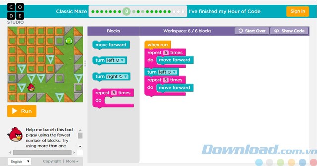 Học lập trình với game Angry Birds