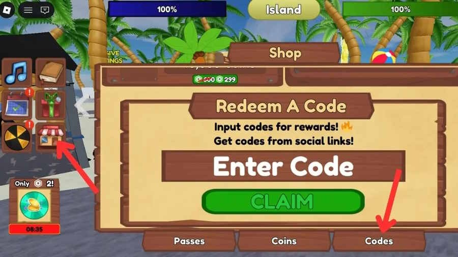 Màn hình đổi code Roblox Deep