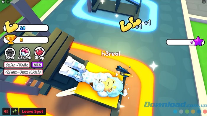 Luyện tập cho đôi chân trở nên mạnh mẽ để vượt qua các thử thách trong game Roblox - Strong Leg Simulator