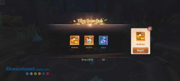 Nhấn vào màn hình điện thoại để nhận quà