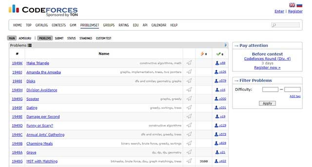 Tổ chức, điều hành và thảo luận về các cuộc thi lập trình trên Codeforces