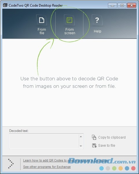Giao diện phần mềm CodeTwo QR Code Desktop Reader