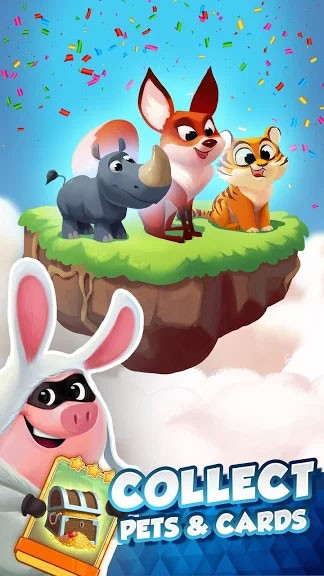 Thu thập pet và thẻ bài trong khi chơi Coin Master