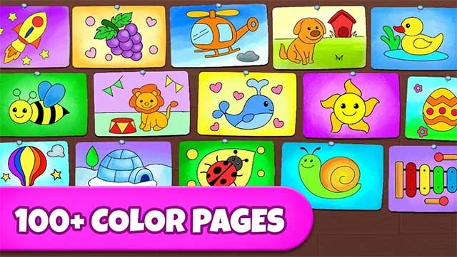 Coloring Games Android cung cấp rất nhiều bức tranh đáng yêu để bé tô màu
