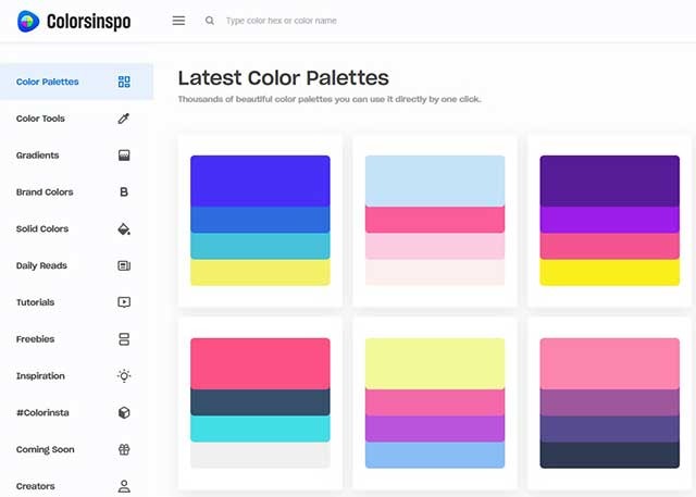Colorsinspo giới thiệu các bảng màu được sử dụng bởi nhiều thương hiệu nổi tiếng