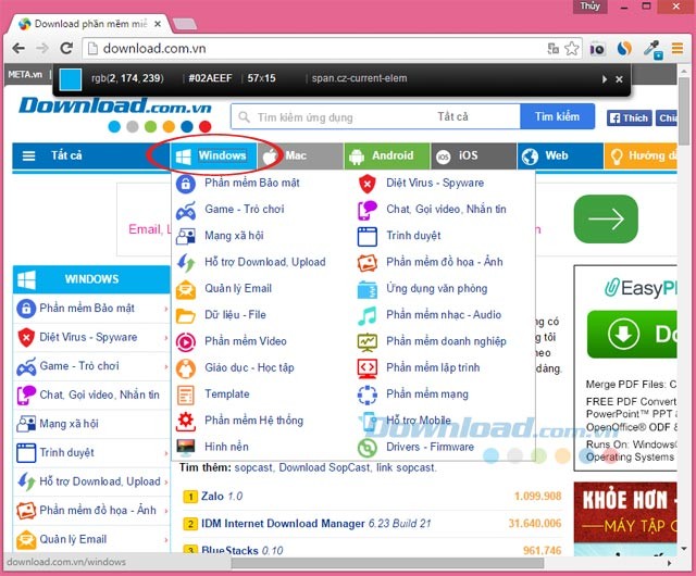Lấy mã màu với ColorZilla