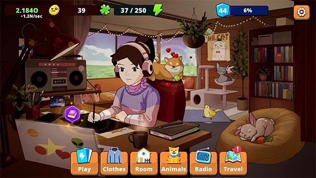 Khám phá căn hộ ảo trong Comfy Girl: Lofi Companion với âm nhạc lofi và thú cưng đáng yêu