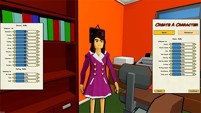 Xây dựng nhân vật chính trong Comic Company Manager: bạn sẽ là nhà văn, họa sĩ hay ông chủ?