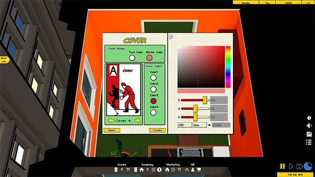 Game Comic Company Manager mô phỏng chân thực toàn bộ quy trình xuất bản và bán truyện tranh