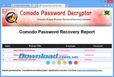Comodo Password Decryptor