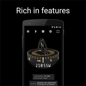 Compass Steel 3D for Android có rất nhiều tính năng tiện ích