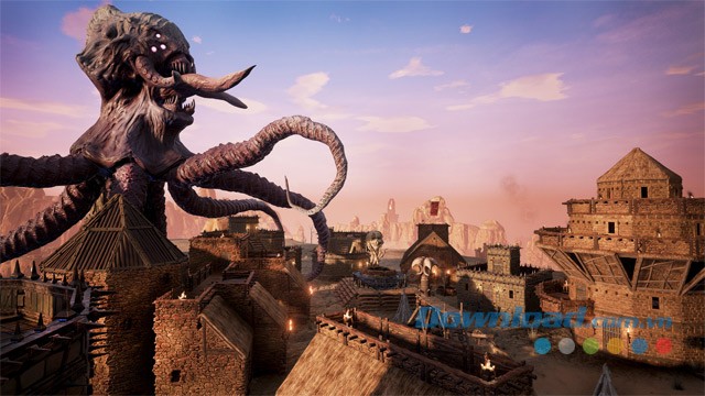 Trông thấy những quái vật khổng lồ có sức mạnh kinh khủng trong game nhập vai sinh tồn mới Conan Exiles cho máy tính