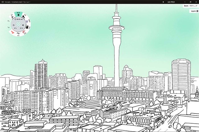 Concepts - ứng dụng phác thảo chuyên nghiệp, miễn phí cho Win 10