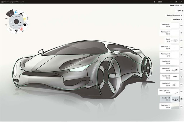 Ứng dụng hỗ trợ phác thảo trên nhiều layer