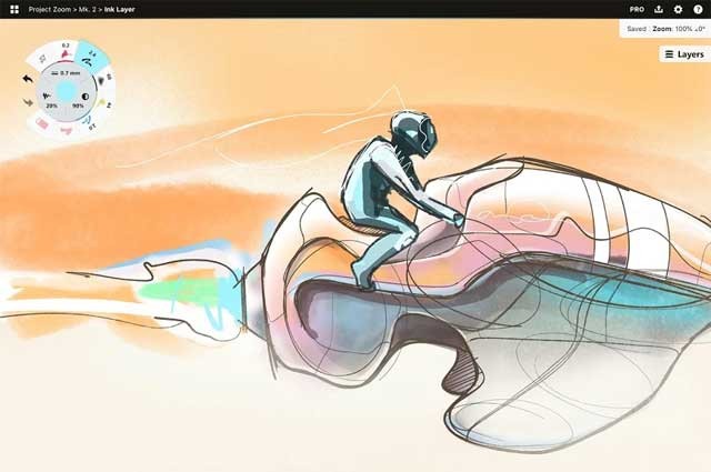 App cung cấp canvas vô cực và nhiều loại bút vẽ