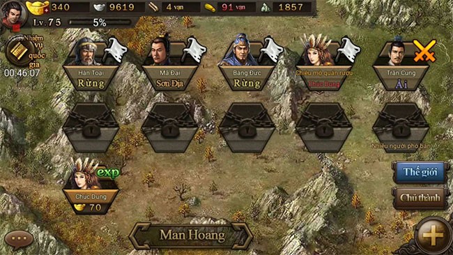 Phụ bản Man Hoang đa dạng trong Công Thành Xưng Đế Mobile