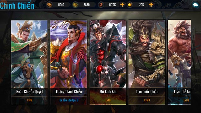 Kỹ năng tướng trong Công Thành Xưng Đế Mobile