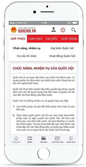 Cổng thông tin Quốc Hội cho iOS