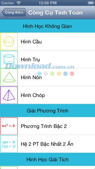 Công thức Free cho iOS